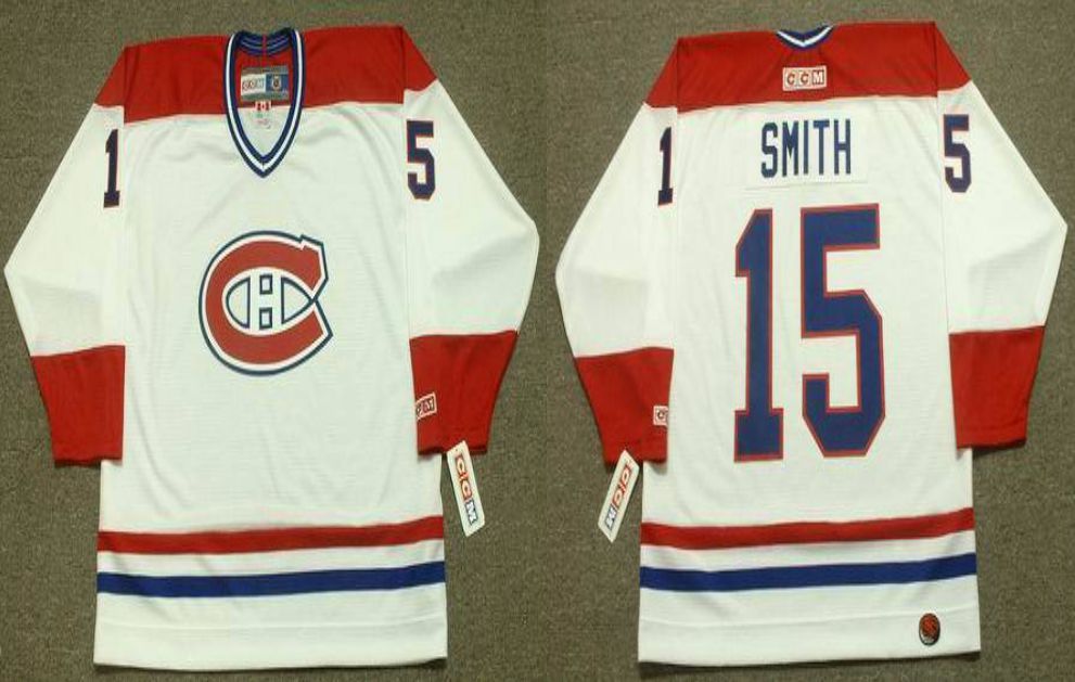 2019 Men Montreal Canadiens #15 Smith White CCM NHL jerseys->montreal canadiens->NHL Jersey